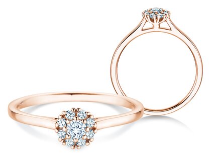 Verlobungsring Bloom in 18K Roségold mit Diamanten 0,22ct G/SI