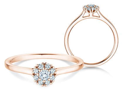 Verlobungsring Bloom in 14K Roségold mit Diamanten 0,22ct G/SI
