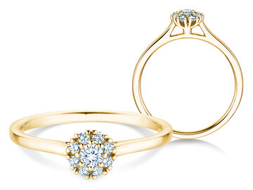 Verlobungsring Bloom in 9K Weißgold mit Diamanten 0,22ct G/SI