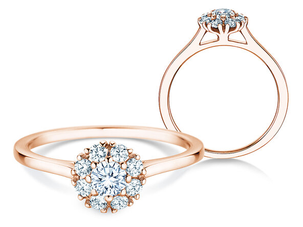Verlobungsring Bloom in 18K Roségold mit Diamanten 0,49ct G/SI