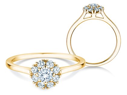 Verlobungsring Bloom in 14K Gelbgold mit Diamanten 0,49ct G/SI