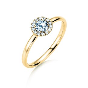Verlobungsring Flower in 18K Gelbgold mit Diamanten 0,33ct G/SI