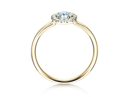 Verlobungsring Flower in 14K Gelbgold mit Diamanten 0,49ct G/SI