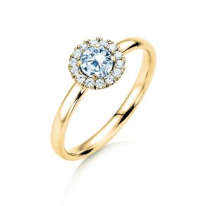 Verlobungsring Flower in 14K Gelbgold mit Diamanten 0,49ct G/SI