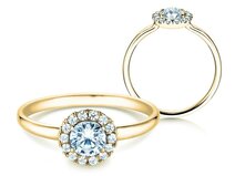 Verlobungsring Flower in 9K Gelbgold mit Diamanten 0,87ct G/SI