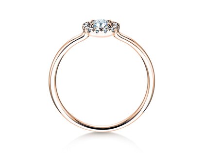 Verlobungsring Flower in 18K Roségold mit Diamanten 0,33ct G/SI