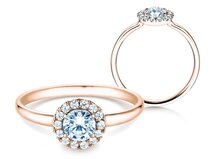 Verlobungsring Flower in 9K Roségold mit Diamanten 0,87ct G/SI