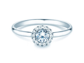 Verlobungsring Flower in 14K Weißgold mit Diamanten 0,33ct G/SI