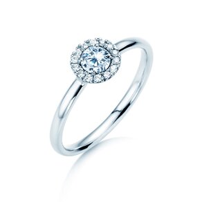 Verlobungsring Flower in 14K Weißgold mit Diamanten 0,33ct G/SI