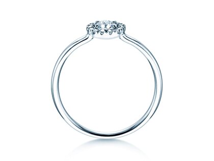 Verlobungsring Flower in 14K Weißgold mit Diamanten 0,33ct G/SI