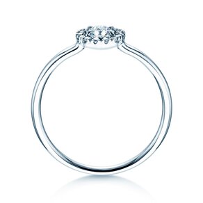 Verlobungsring Flower in 14K Weißgold mit Diamanten 0,33ct G/SI