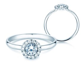 Verlobungsring Flower in Platin 950/- mit Diamanten 0,49ct G/SI