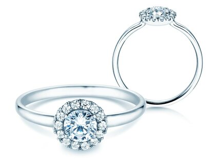 Verlobungsring Flower in Platin