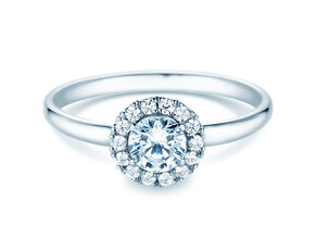 Verlobungsring Flower in 18K Weißgold mit Diamanten 0,77ct G/SI