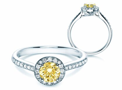 Verlobungsring Halo Intense in 18K Weißgold mit Diamanten 0,78ct