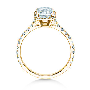 Verlobungsring Radiant Halo Pavé in 14K Gelbgold mit Diamanten 2,02ct G/SI