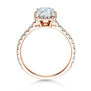 Verlobungsring Radiant Halo Pavé in Roségold