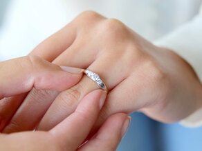 Verlobungsring 3 Stones in 18K Weißgold mit Diamanten 0,75ct G/SI
