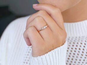 Verlobungsring 3 Stones in 14K Roségold mit Diamanten 0,20ct G/SI