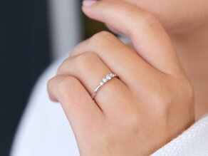 Verlobungsring 5 Diamonds in 18K Weißgold mit Diamanten 0,25ct G/SI