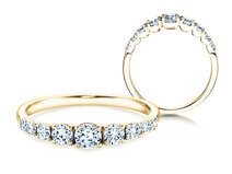 Verlobungsring 9 Diamonds in 14K Gelbgold mit Diamanten 0,61ct G/SI