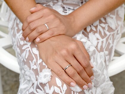 Verlobungsring 9 Diamonds in 18K Weißgold mit Diamanten 0,61ct G/SI