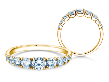 Verlobungsring 9 Diamonds in Gelbgold