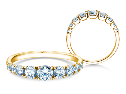 Verlobungsring 9 Diamonds in 9K Gelbgold mit Diamanten 1,00ct G/SI