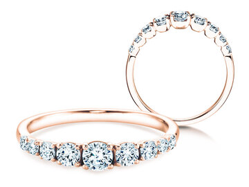 Verlobungsring 9 Diamonds in Roségold