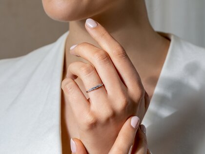Verlobungsring 9 Diamonds in 9K Weißgold mit Diamanten 0,27ct G/SI