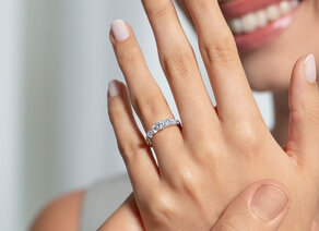 Verlobungsring 9 Diamonds in 9K Weißgold mit Diamanten 1,00ct G/SI