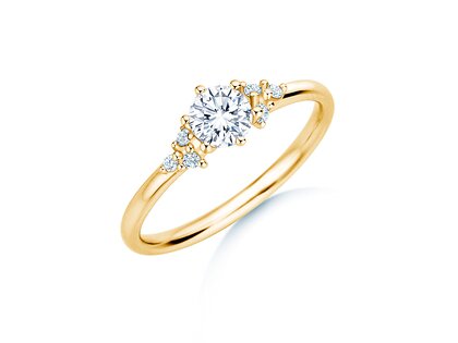 Verlobungsring Blossom in 14K Gelbgold mit Diamanten 0,58ct G/SI