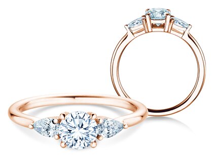 Verlobungsring Allure in 14K Roségold mit Diamanten 0,41ct G/SI