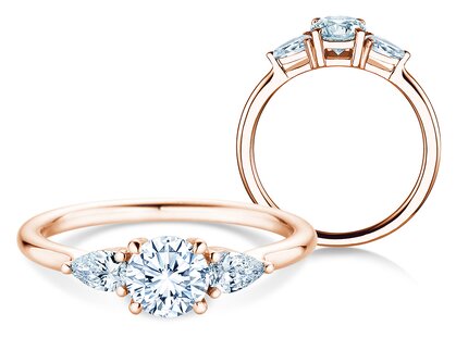 Verlobungsring Allure in 14K Roségold mit Diamanten 0,74ct G/SI