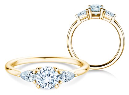 Verlobungsring Allure in 14K Gelbgold mit Diamanten 0,74ct G/SI