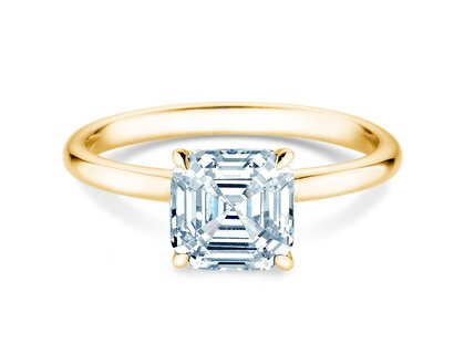 Verlobungsring Asscher Cut in 18K Gelbgold mit Labordiamant 2,00ct E/VS