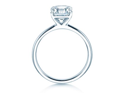 Verlobungsring Asscher Cut in 9K Weißgold mit Labordiamant 0,15ct E/VS