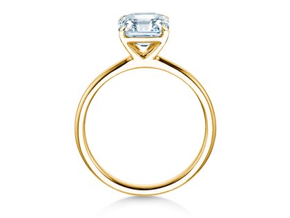 Verlobungsring Asscher Cut in 9K Gelbgold mit Labordiamant 0,15ct E/VS