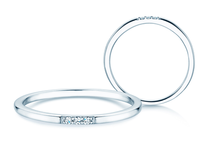 Verlobungsring Unity in 14K Weißgold mit Diamanten 0,02ct G/SI