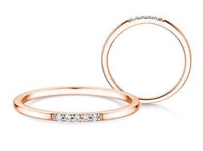 Verlobungsring Unity in 18K Roségold mit Diamanten 0,04ct G/SI