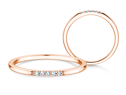 Verlobungsring Unity in 18K Roségold mit Diamanten 0,04ct G/SI