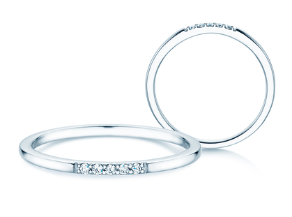 Verlobungsring Unity in 18K Weißgold mit Diamanten 0,04ct G/SI
