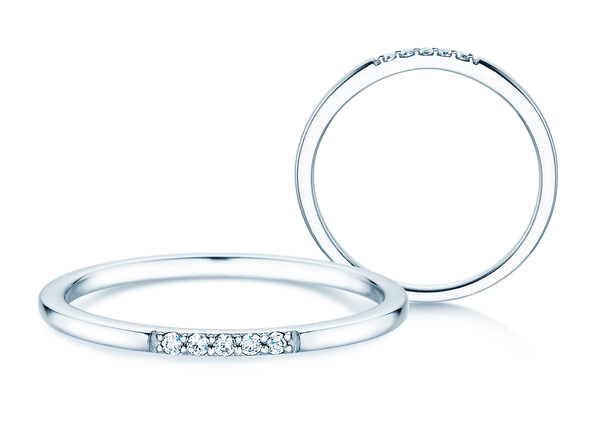 Verlobungsring Unity in 18K Weißgold mit Diamanten 0,04ct G/SI