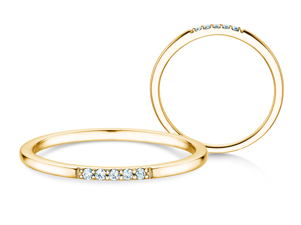 Verlobungsring Unity in 18K Gelbgold mit Diamanten 0,04ct G/SI