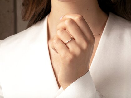 Verlobungsring Unity in 18K Roségold mit Diamanten 0,04ct G/SI