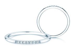 Verlobungsring Unity in 9K Weißgold mit Diamanten 0,05ct G/SI