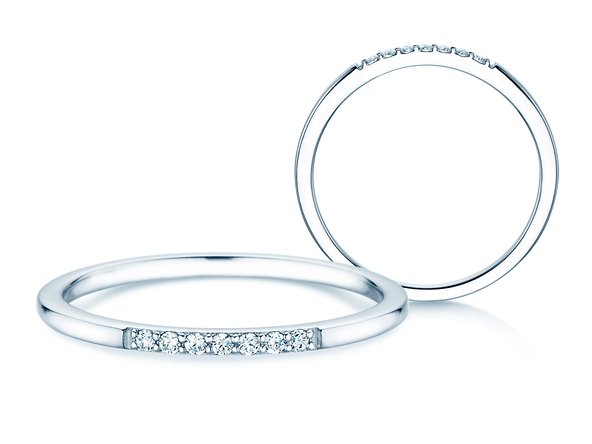Verlobungsring Unity in 14K Weißgold mit Diamanten 0,05ct G/SI
