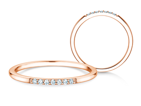 Verlobungsring Unity in 9K Roségold mit Diamanten 0,05ct G/SI