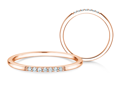 Verlobungsring Unity in 14K Roségold mit Diamanten 0,05ct G/SI