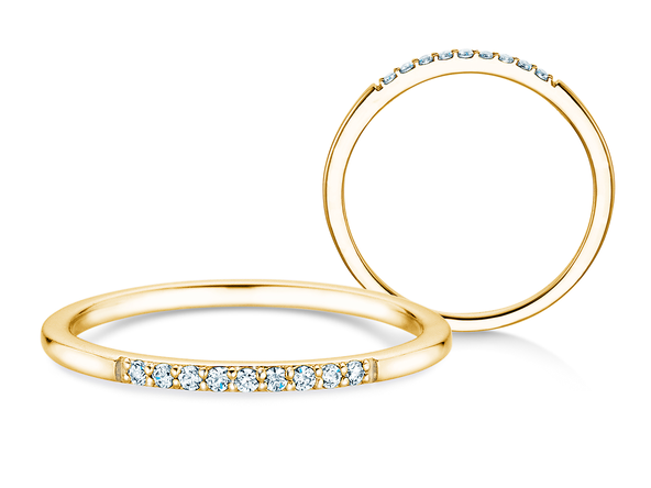 Verlobungsring Unity in 14K Gelbgold mit Diamanten 0,07ct G/SI
